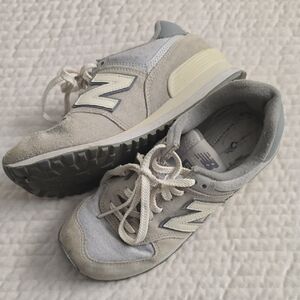 New Balance Light Gray and White Running Shoes